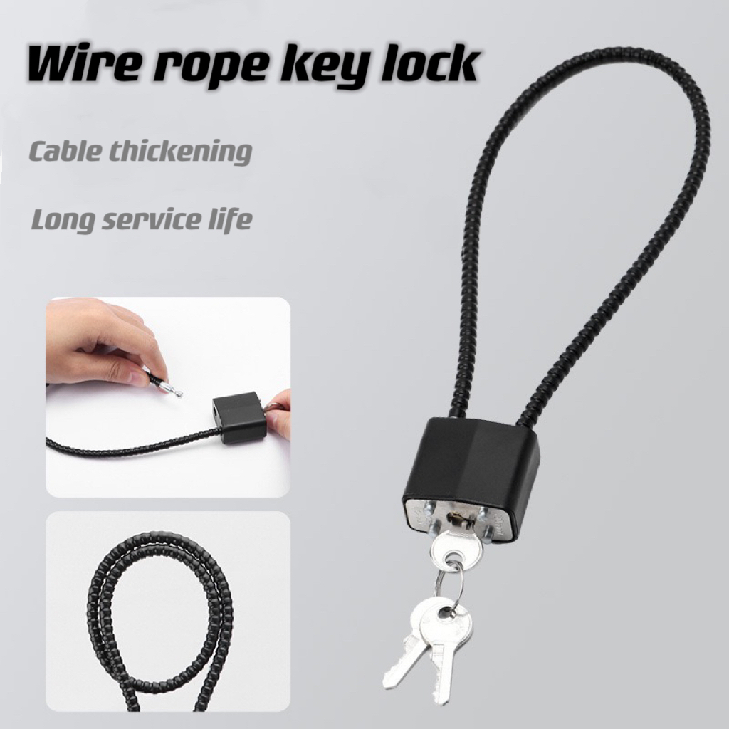 Cable Lock Flexible - 1ชิ้นสายเคเบิลเหล็กอ่อนป้องกันการโจรกรรมกุญแจที่มีหลายขนาดสำหรับตู้หมวกกันน็อคตะกร้ากุญแจเหมาะสำหรับในร่มและกลางแจ้ง