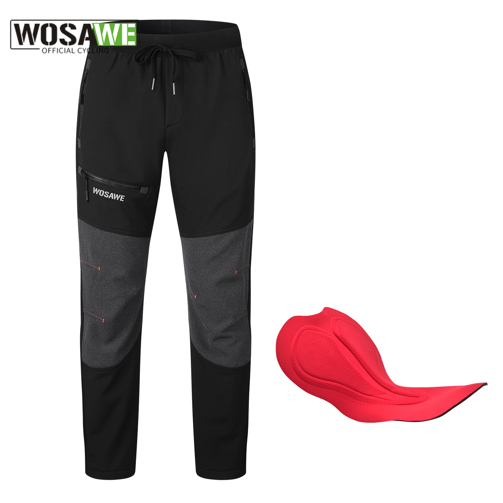 Cycling Commute Pants - กางเกงปั่นจักรยานบุซับในสำหรับผู้ชาย WOSAWE กางเกงปั่นจักรยานเสือภูเขาสำหรับฤดูหนาว กันลม กันน้ำ ให้ความอบอุ่น