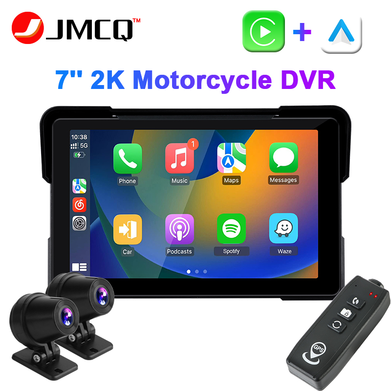 Cycling To Work - Jmcq IPX7ดีวีอาร์มอเตอร์ไซค์7นิ้ว2K กันน้ำได้หน้าจอรถยนต์กล้องติดรถจักรยานยนต์แบบพกพากล้องติดรถยนต์ระบบ WiFi GPS จอภาพอัตโนมัติ
