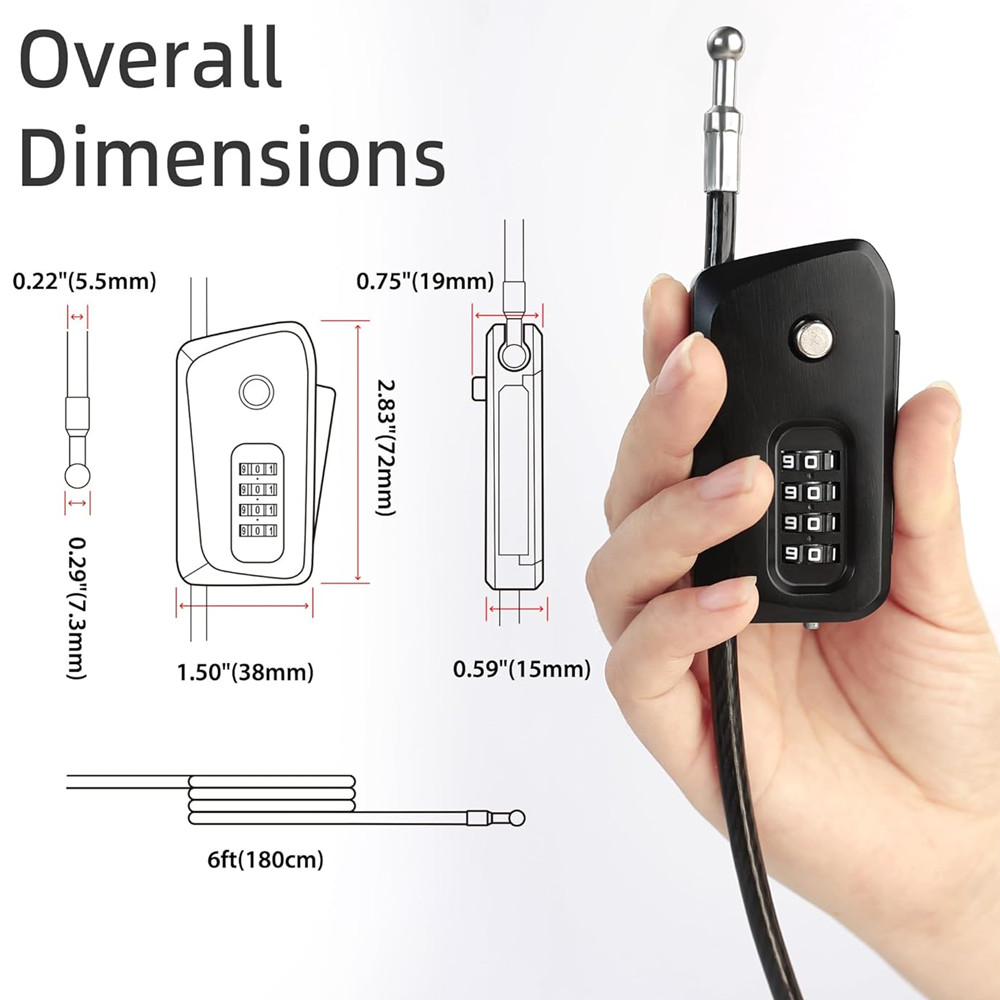 สายล็อคจักรยานแบบไพร์ทอน, สำหร - Cable Lock Flexible บทวิจารณ์และราคา